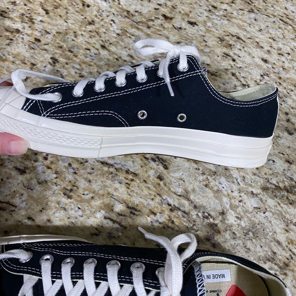 New Converse Comme Des Garçons Play Chucks Black Men’s 10 Women’s 12 - Picture 7 of 14